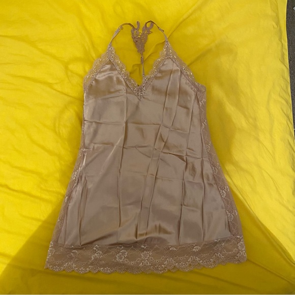 Stretchy Silly Lace Racerback Slip Lingerie Camisole Nightgown M/L Sexy Peekaboo - Picture 4 of 10